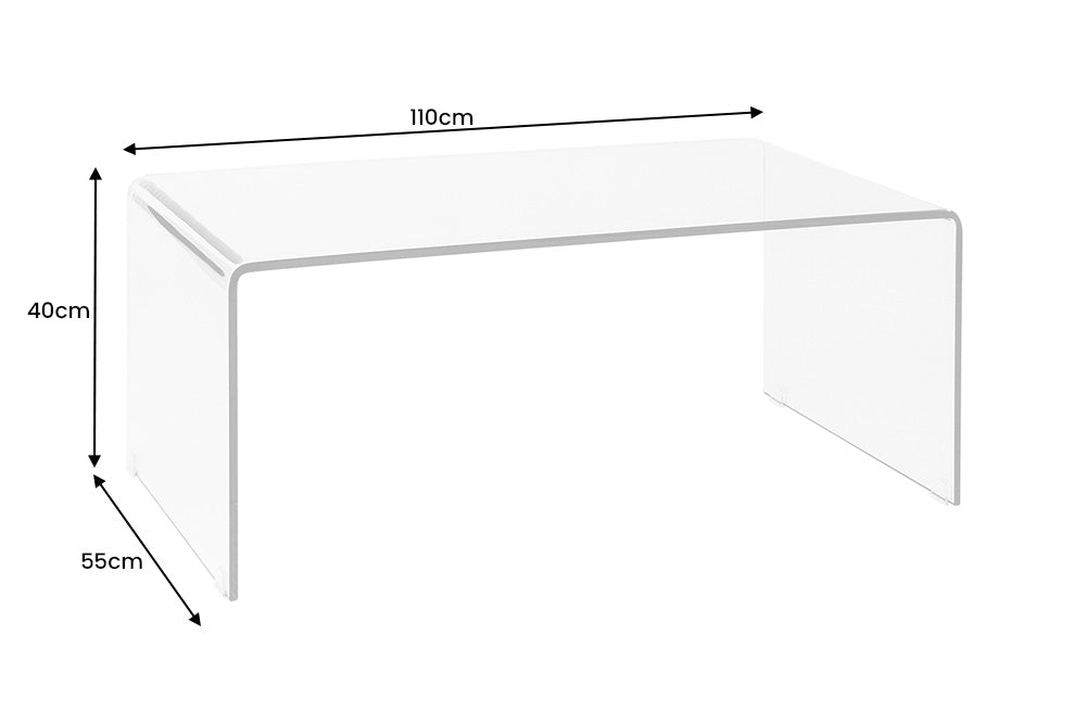 Couchtisch FANTOME 110cm 12mm Hartglas