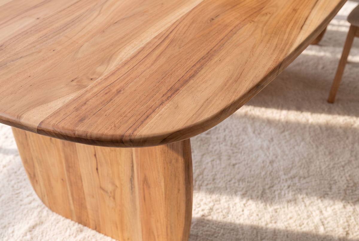 Esstisch SCULPTURA 240cm oval skulpturales Gestell Akazienholz natur
