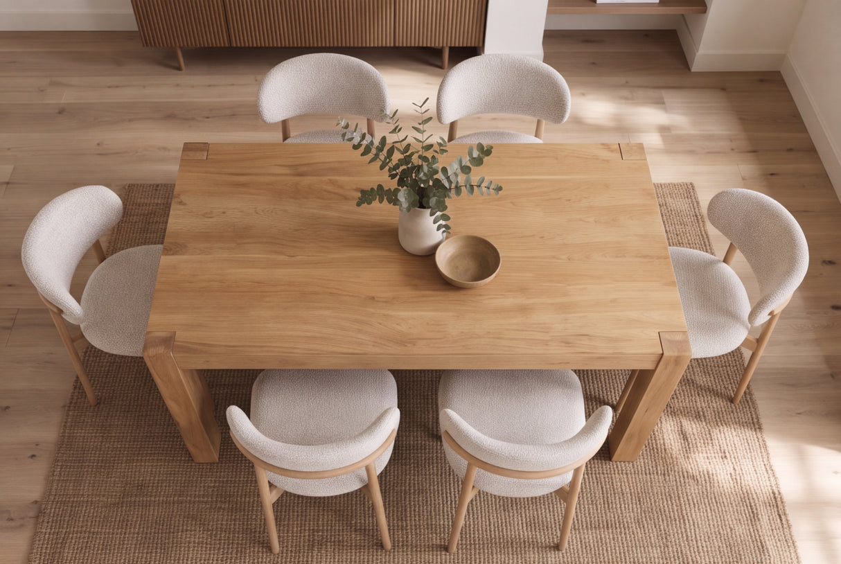 Esstisch MAKASSAR 160cm Mangoholz creme-natur
