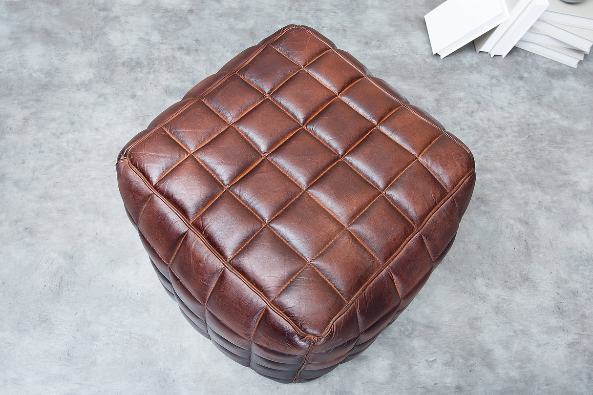 Hocker RIDER 40cm Echtleder braun