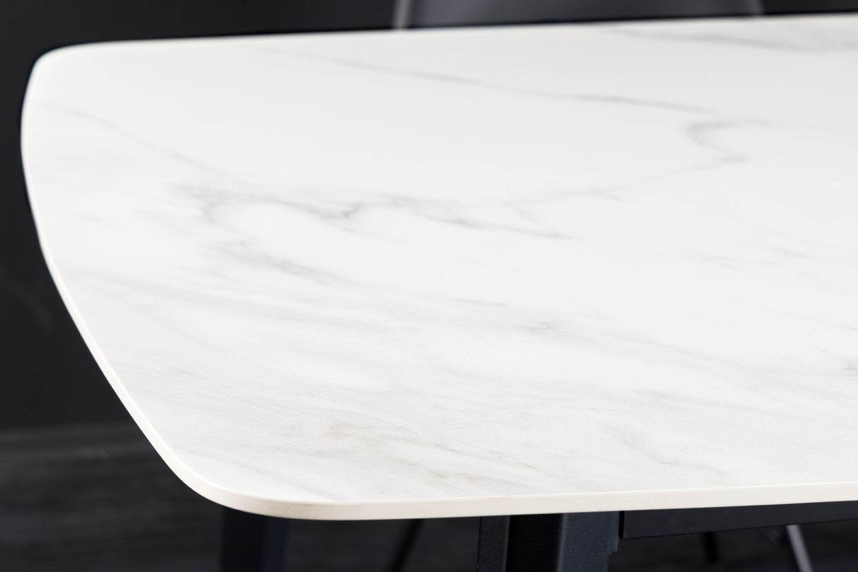 Dining table MILANO 180cm ceramic white marble