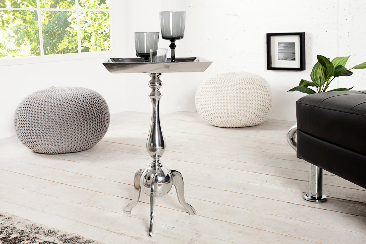 Beistelltisch JARDIN 55cm quadratisch Aluminium silber
