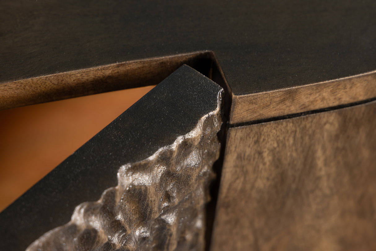 Highboard CROCODILE 120cm mango wood crocodile look brown black