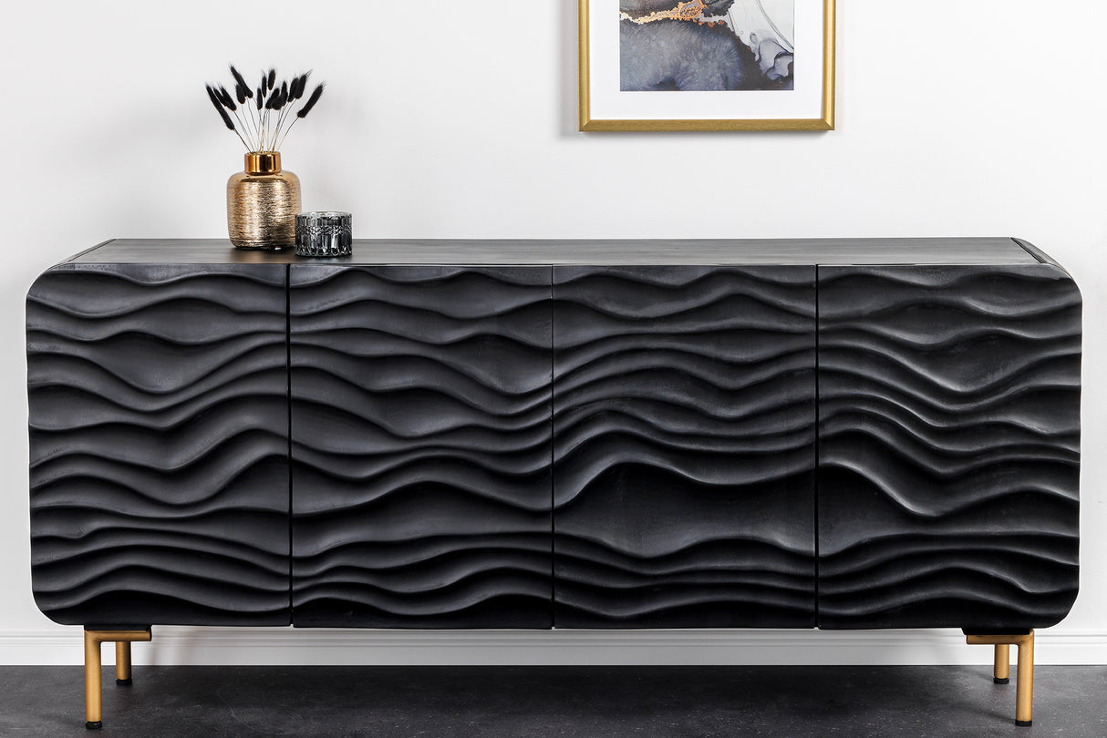 Sideboard WAVE 160cm Mangoholz schwarz