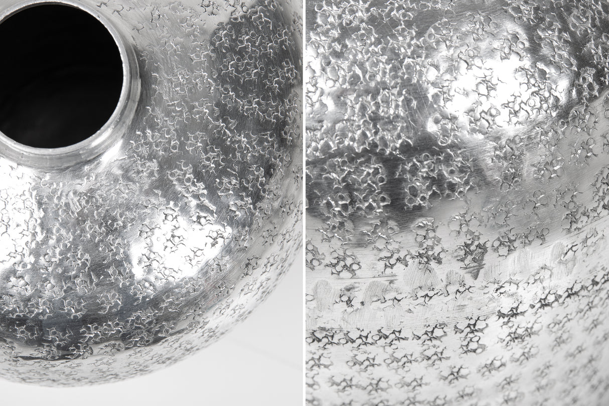 Vase ORIENTAL 2er Set mit Hammerschlageffekt silber