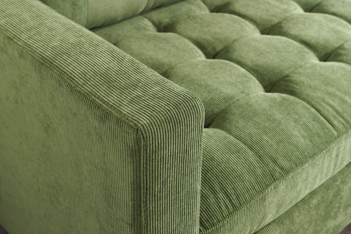 Corner sofa STOCKHOLM 220cm 3-seater cord green