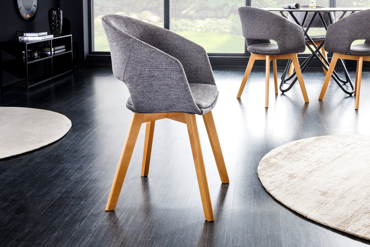 Chair NORDIC STAR textured fabric grey