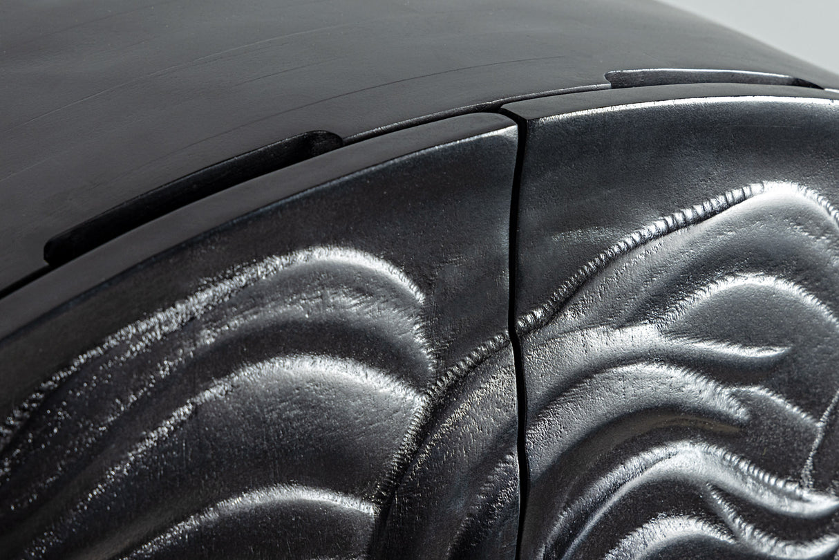 Highboard LION 140cm 3D mango wood black golden frame