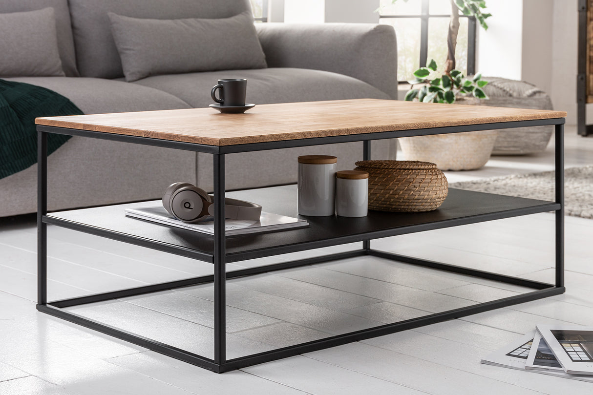 Coffee table APARTMENT 95cm oak and metal