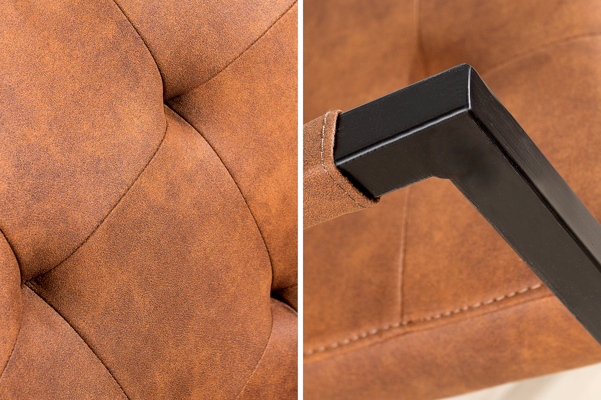 Cantilever chair OXFORD with armrests microfibre vintage brown