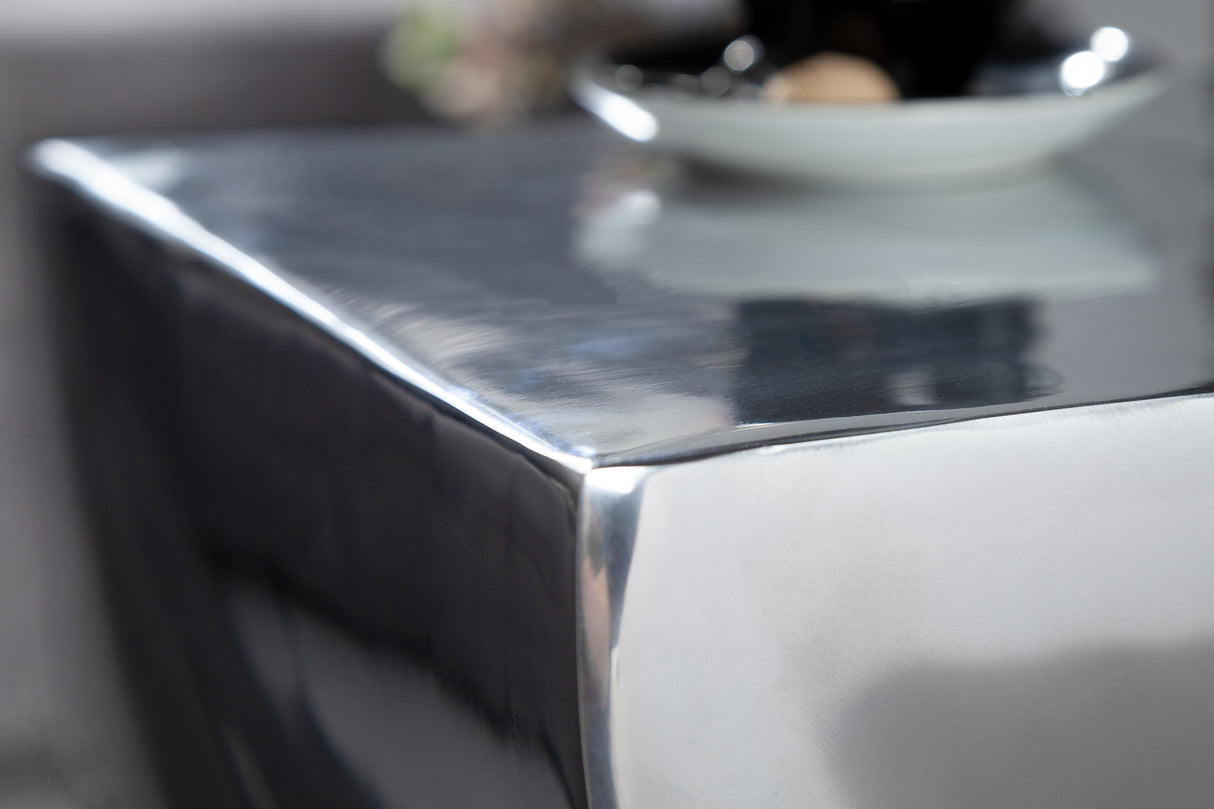Hocker TWIST 45cm silber aluminium