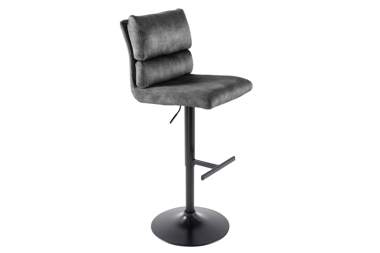 Bar stool COMFORT 64-85cm velvet dark grey