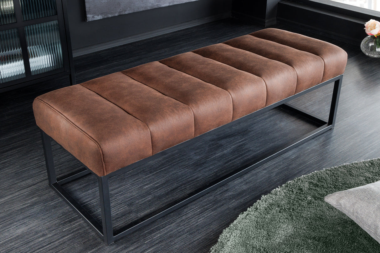 Bench PETIT BEAUTÉ 110cm microfibre antique brown