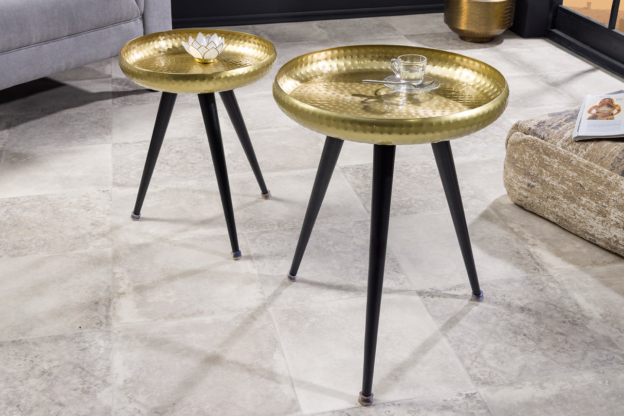 Beistelltisch ORIENT 55cm Hammerschlag Design Messing gold