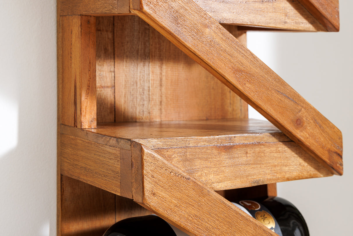 Wine rack MAKASSAR 80cm for 5 bottles recycled wood