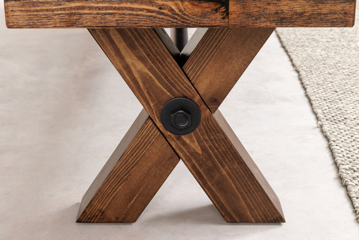 Bench GOLIATH 180cm pinewood natural black