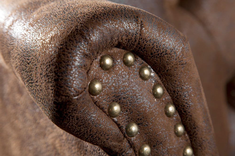 Wing chair CHESTERFIELD antique look brown