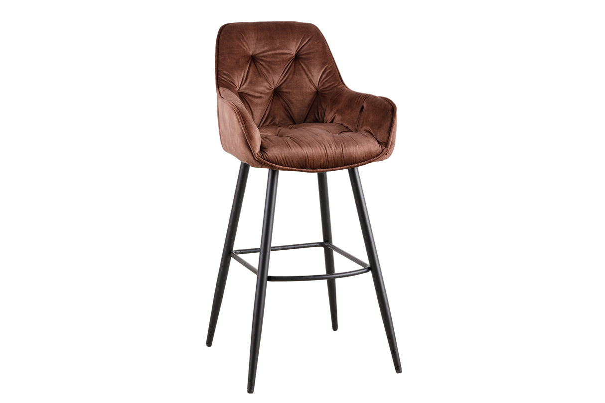 Bar stool MILANO 75cm velvet brown