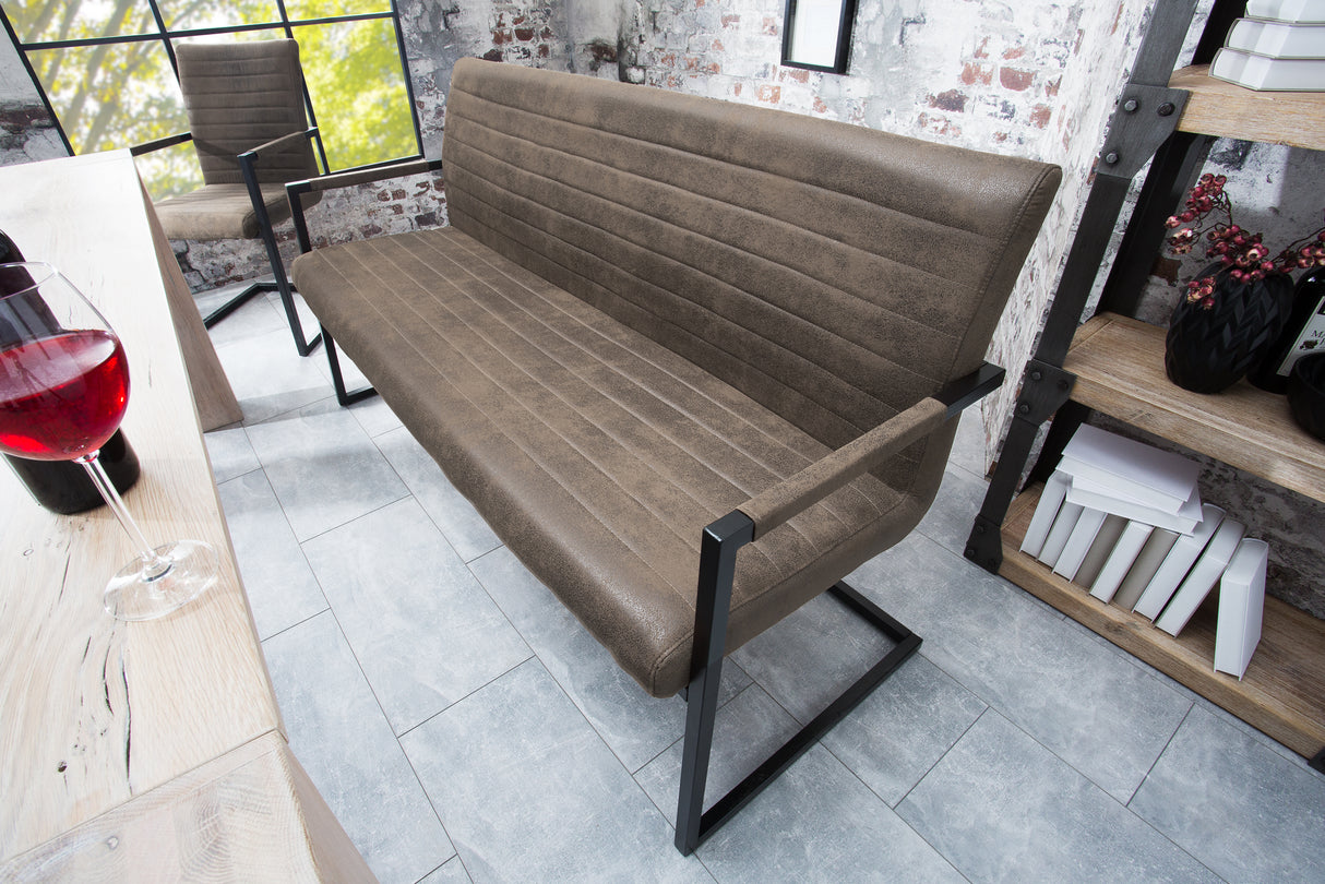 Bank LOFT 160cm Mikrofaser Vintage Taupe