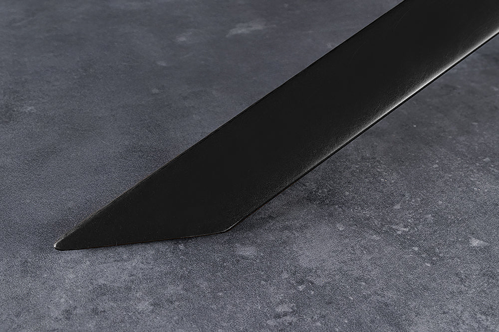 Dining table SCULPTURE 280cm oval frame black w/ ceramic top white marble look