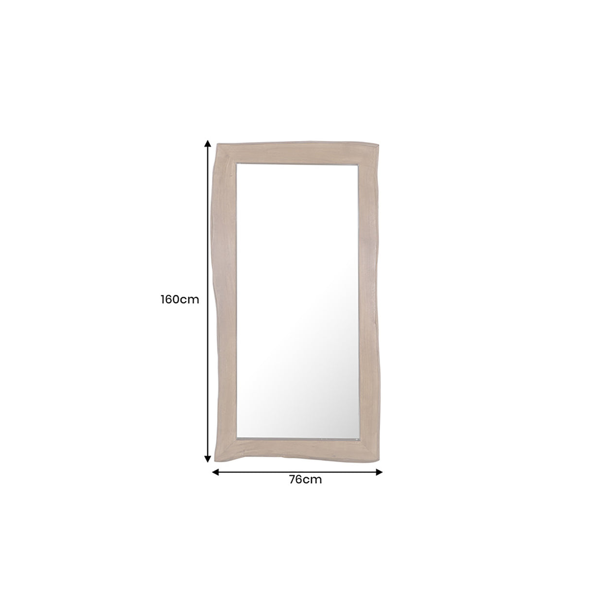 Wall mirror MAMMUT 160cm natural edge brown acacia wood