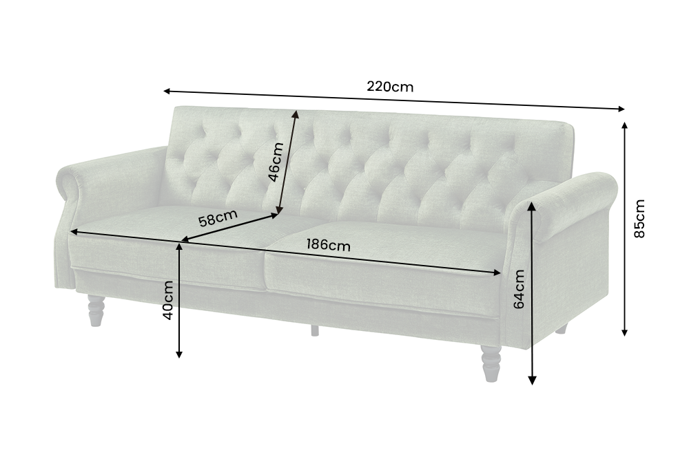 Schlafsofa MAISON BELLE AFFAIRE 220cm Samtbezug Vogue Velours Moosgrün