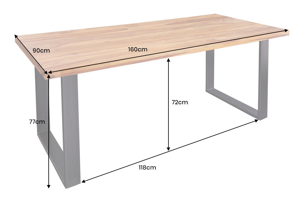 Dining table IRON CRAFT 160cm natural sheesham wood