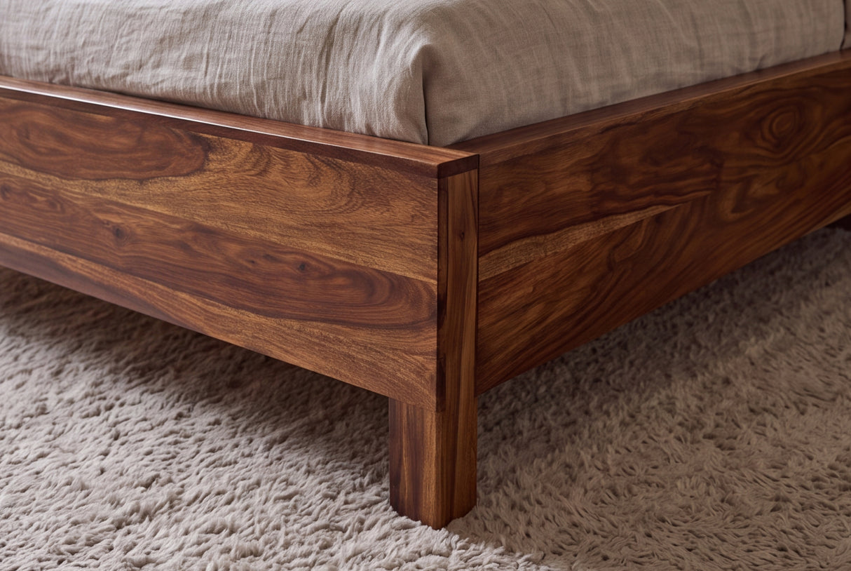 Bed MAKASSAR 180x200cm tree trunk sheesham wood brown