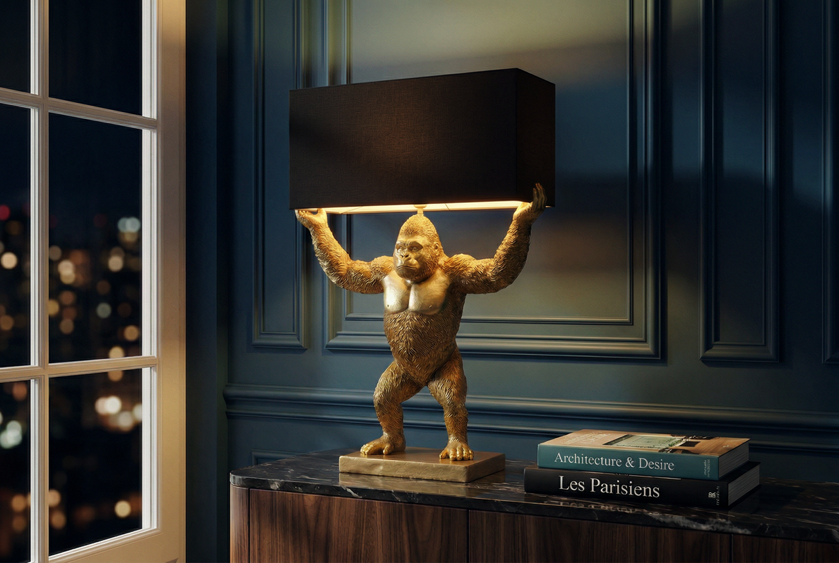 Table lamp KING APE 65cm black golden