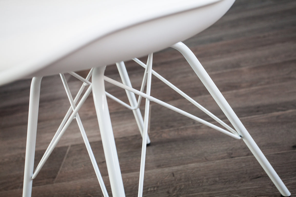 Chair SCANDINAVIA MASTERPIECE retro style white with white legs