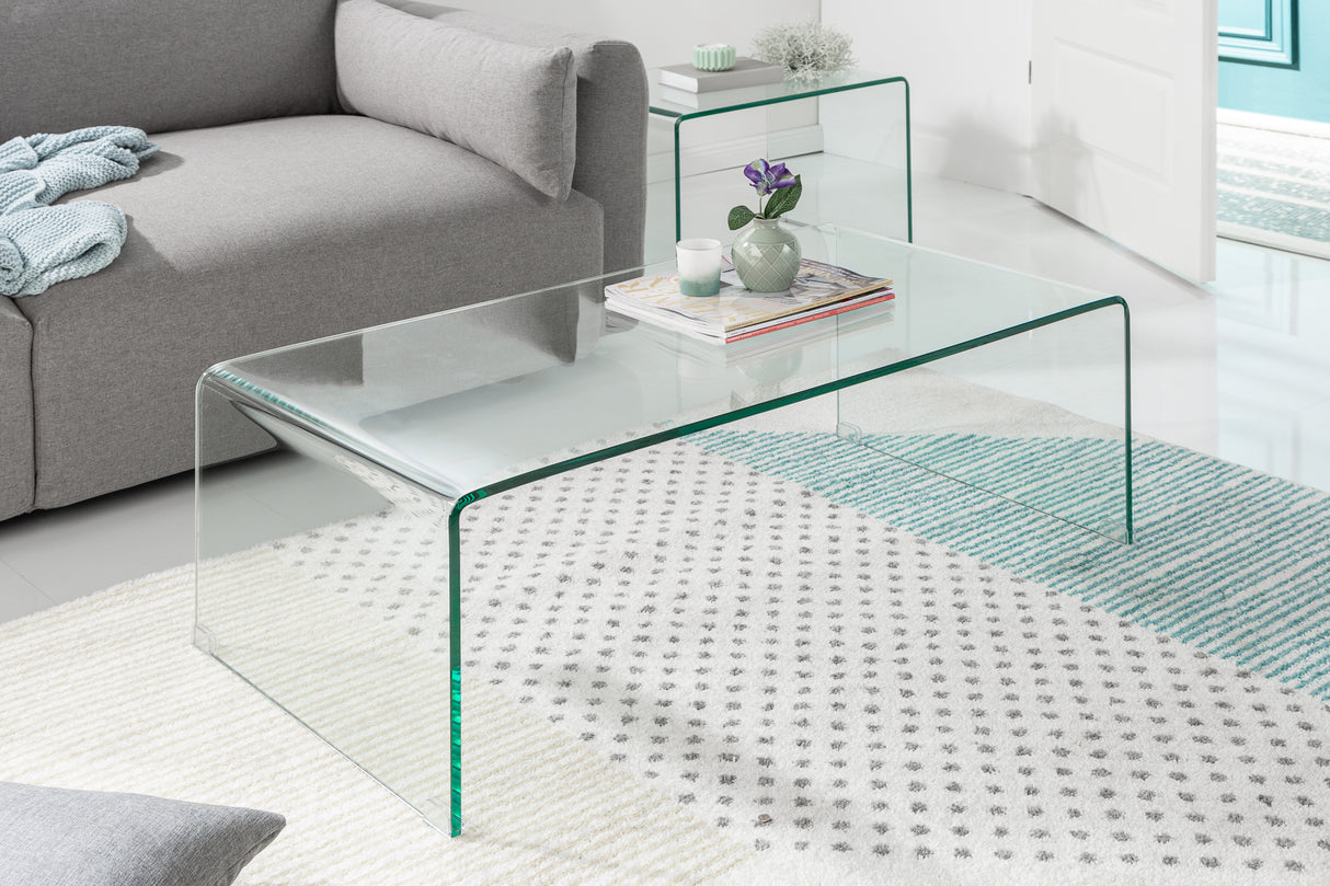 Couchtisch FANTOME 60-100cm 2er Set 12mm Hartglas