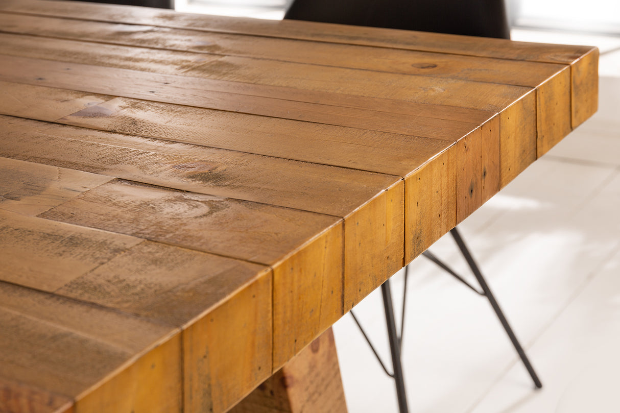 Dining table FINCA 200cm pinewood vintage brown