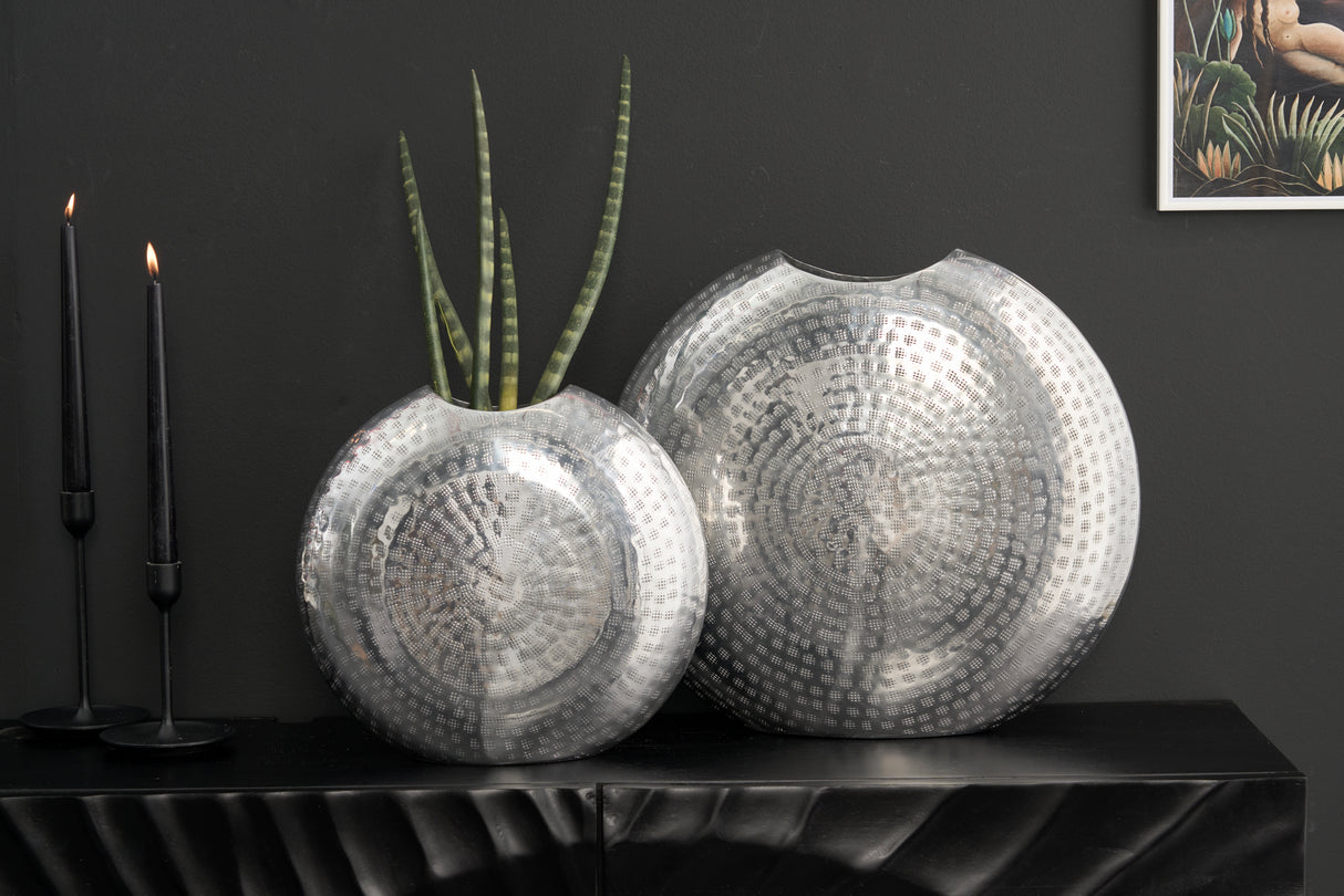 Vase ORIENTAL 30-40cm 2er Set silber