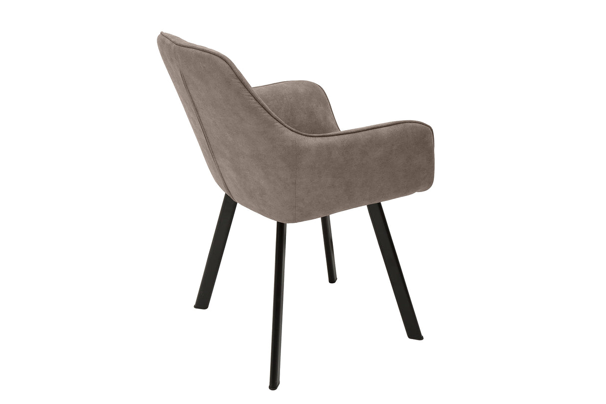 Chair PALERMO with armrests microfibre taupe