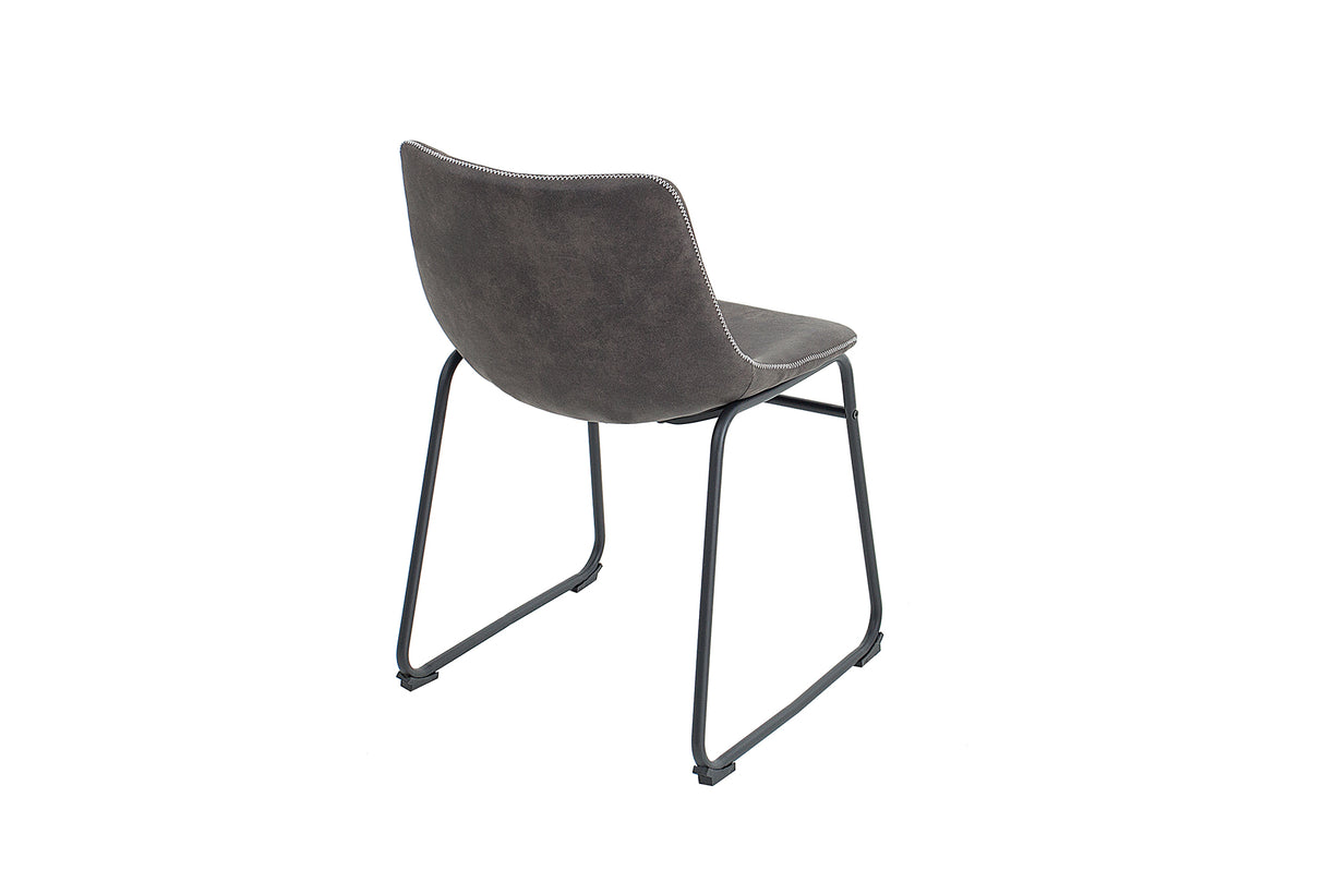 Chair DJANGO microfibre vintage grey with black iron legs