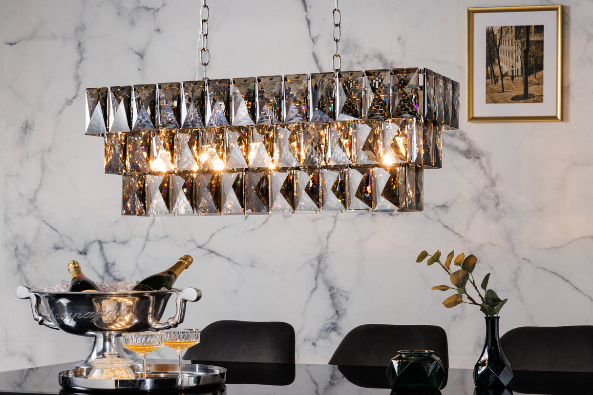 Pendant lamp KRISTALL 90cm noble grey