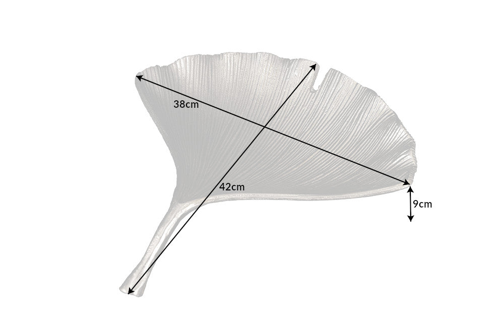Decoration bowl GINKGO 42cm silver