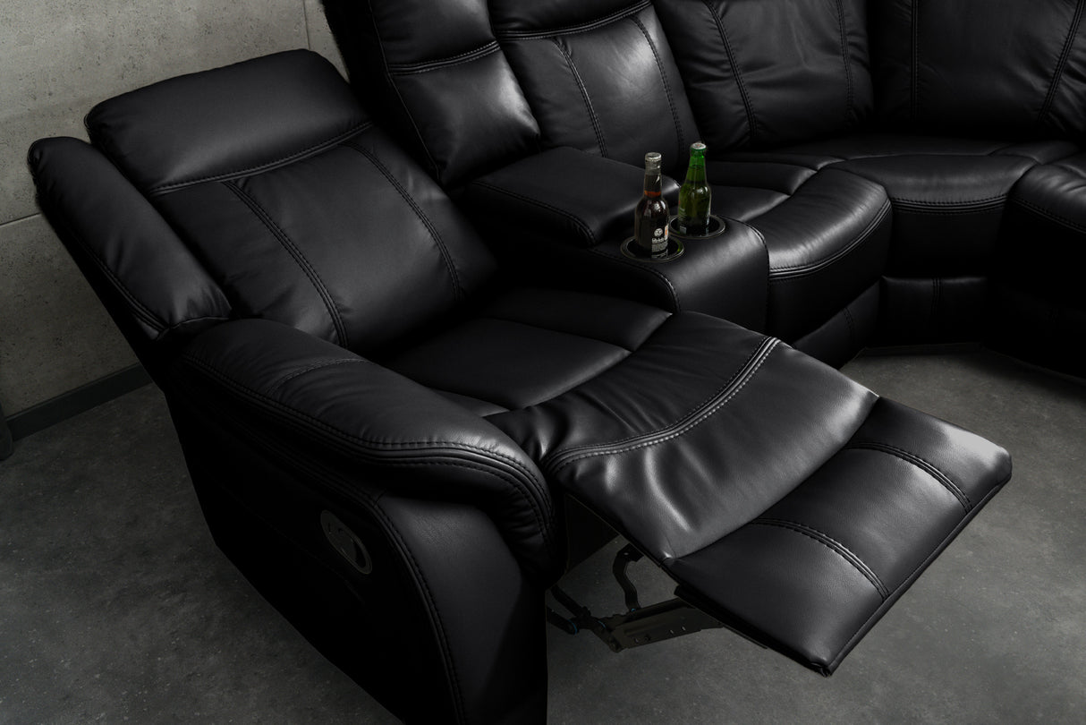 Cinema armchair HOLLYWOD 5-seater artificial leather black