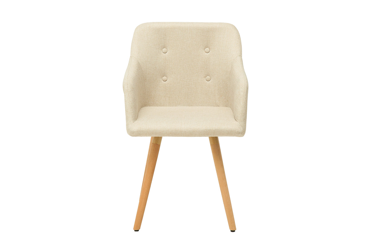 Chair SCANDINAVIA with armrests structured fabric natural