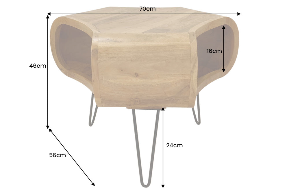 Coffee table ORGANIC LIVING 70cm acacia wood brown honey finish