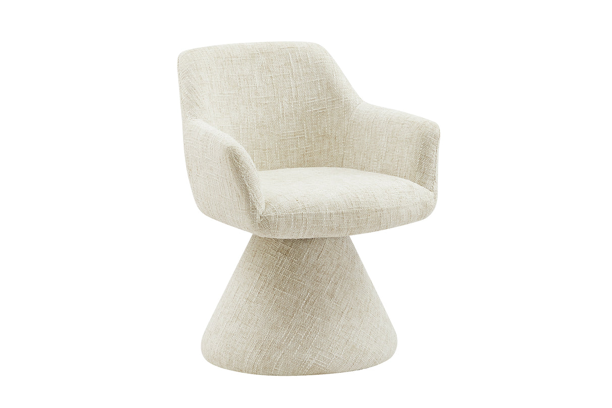 Drehstuhl AMBIENTO 180° mit Armlehnen Chenillestoff beige Auto-Return