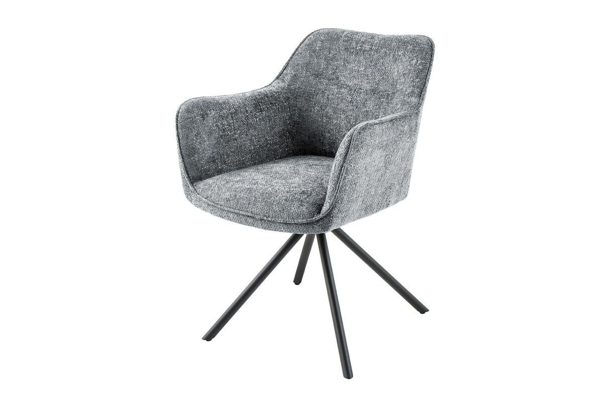 Swivel chair VERONA textured cloth grey