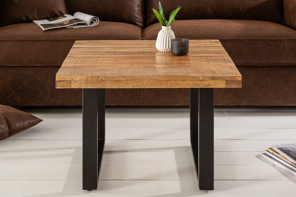Coffee table IRON CRAFT 60cm U-legs mango wood
