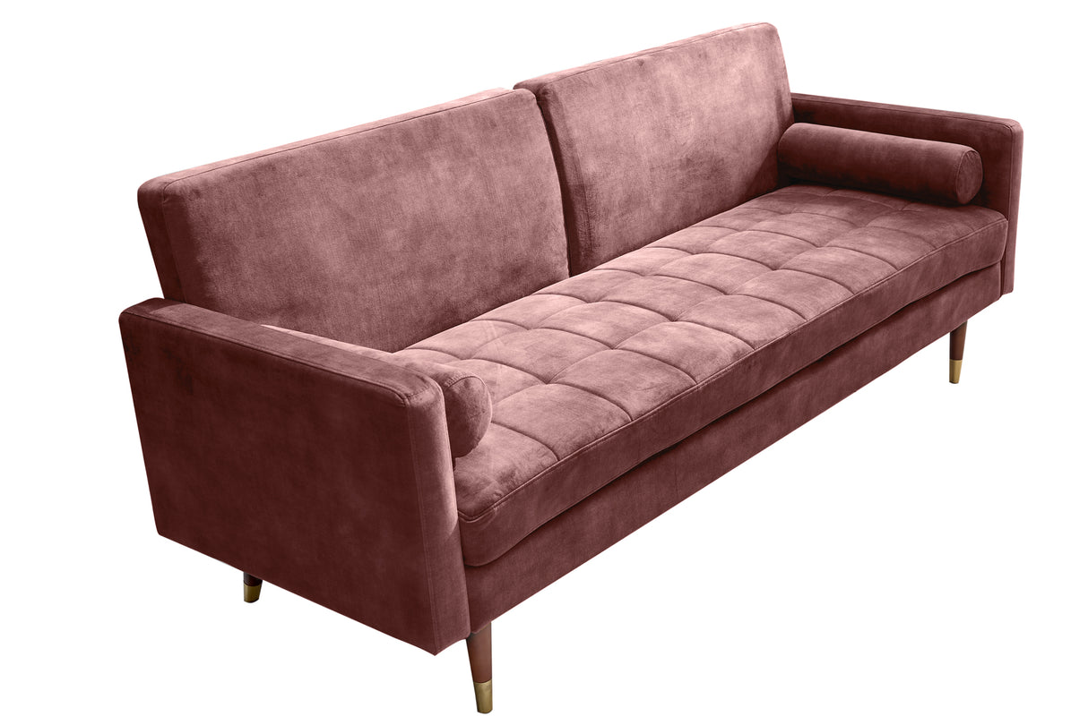 Sofa bed COUTURE 200cm micro velour dusky pink