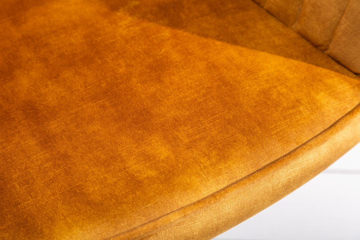 Bürostuhl TURIN 47-56cm mit Armlehnen Samt senfgelb