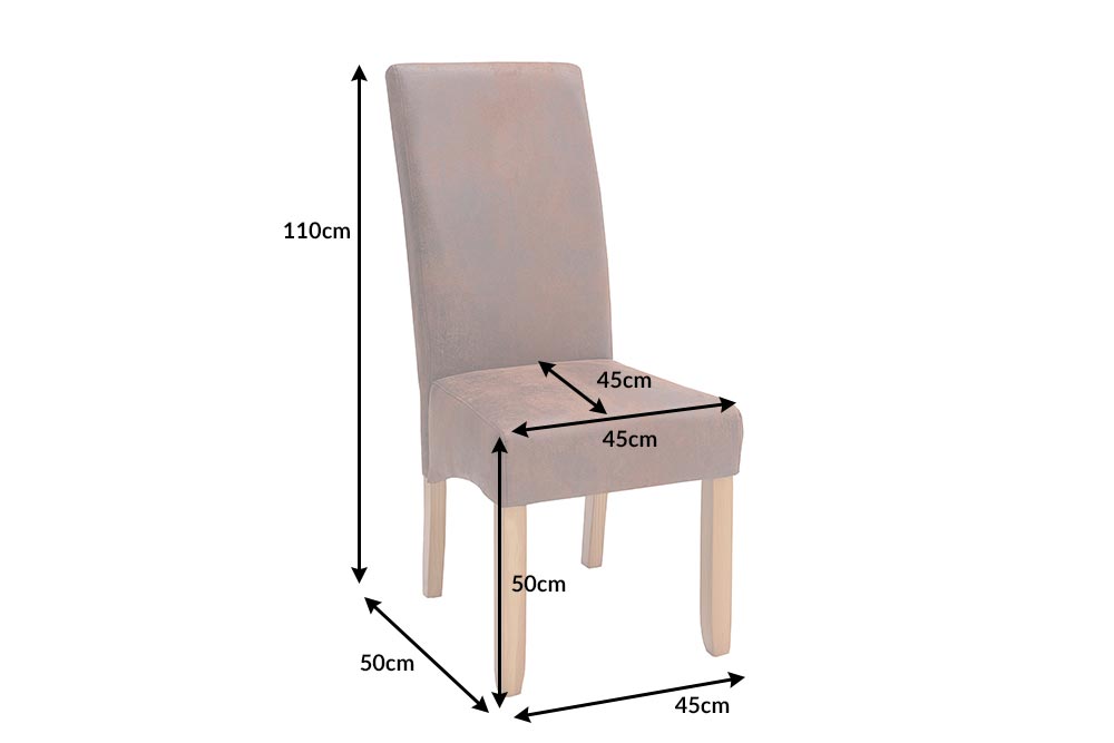 Chair CASA vintage look light coffee microfibre