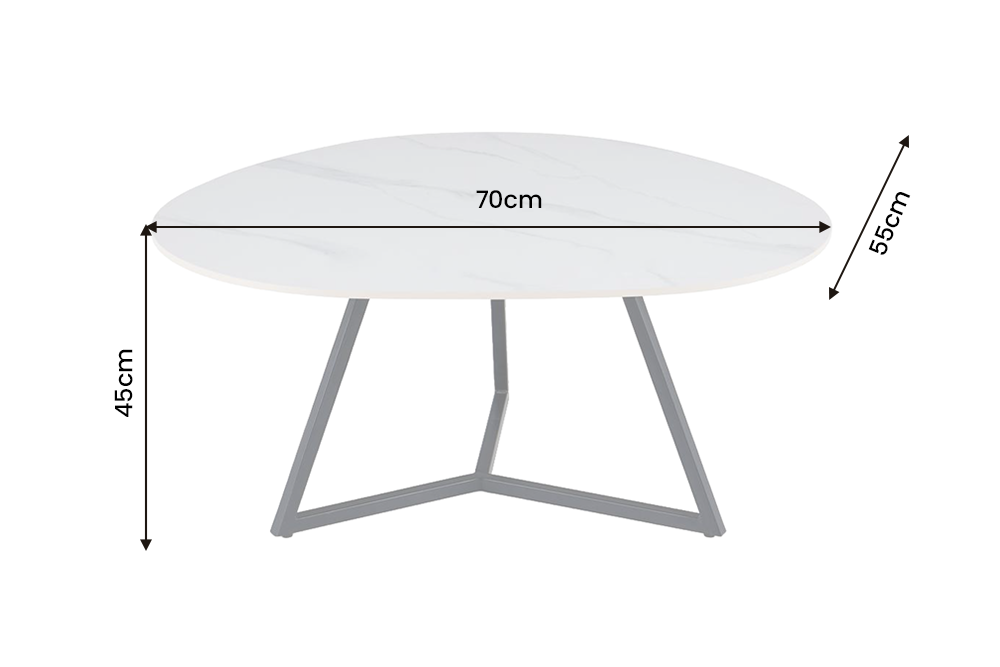 Coffee table MARVELOUS 70cm ceramic white