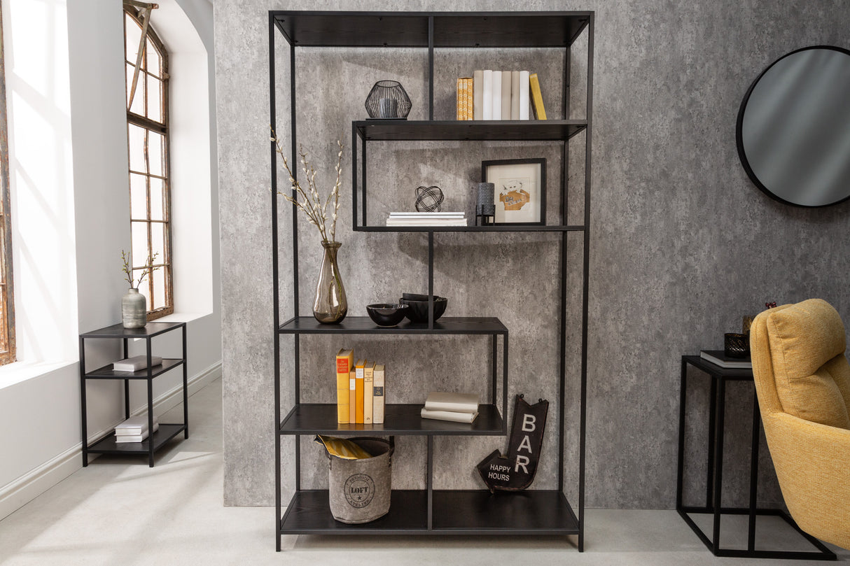 Regal SLIM LINE 185x115cm Esche Holzoptik schwarz