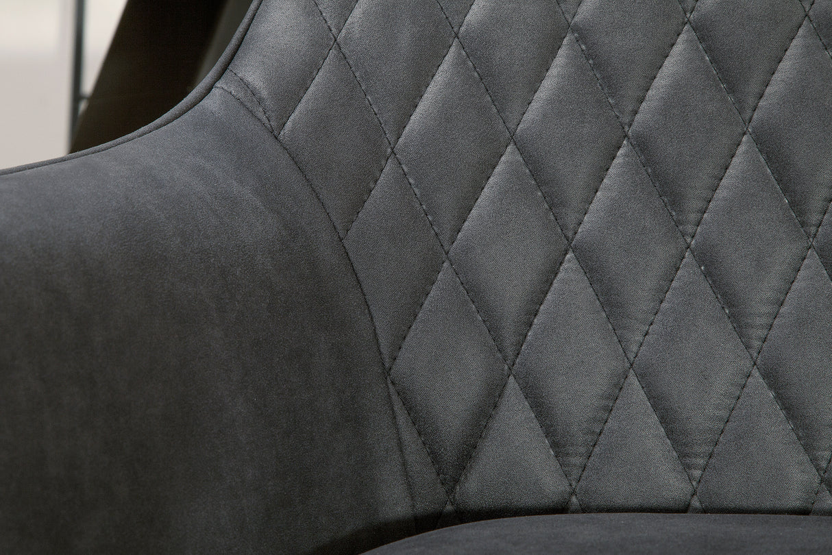 Chair PALERMO with armrests microfibre anthracite