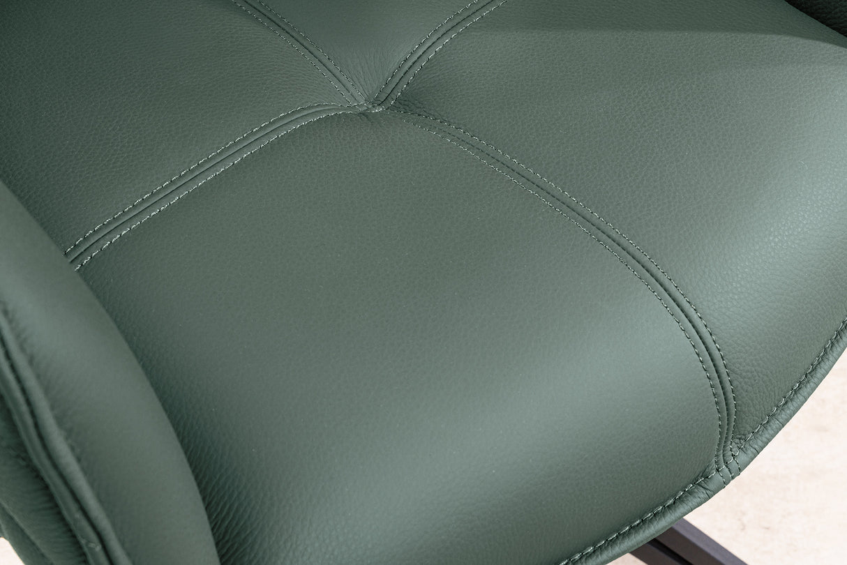 Drehstuhl EUPHORIA drehbar 180° mit Armlehnen Leder grün